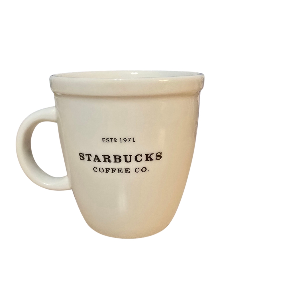 Starbucks Barista Coffee Mug 2001 Est. 1971 Coffee Co. White Ceramic